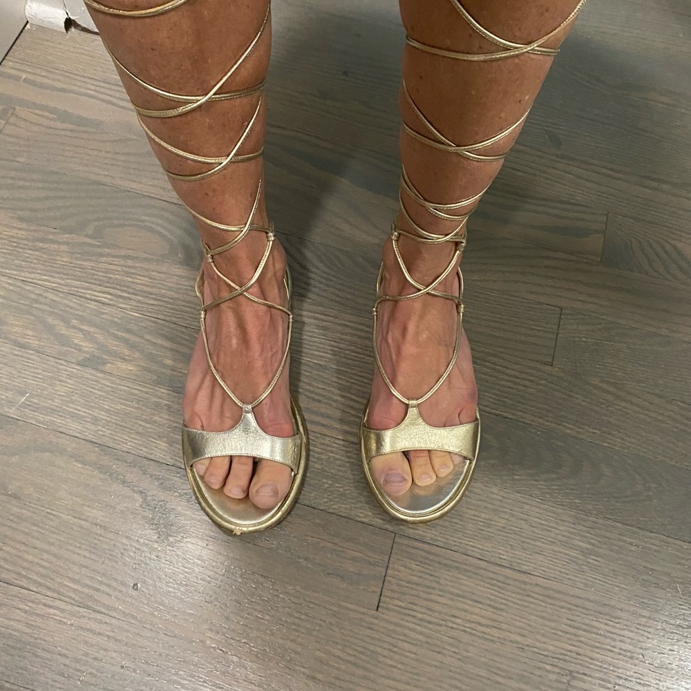 Miu Miu Gold Gladiator Sandals